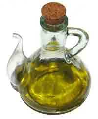 olive oil in glass flask