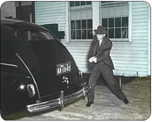 henry ford attacking plastic car with an axe