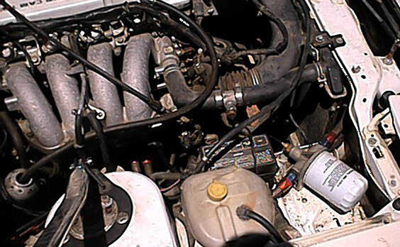 KA24DE from my raced 240SX - oil filter