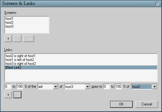 This is the configuration dialog for synergy on Win32.