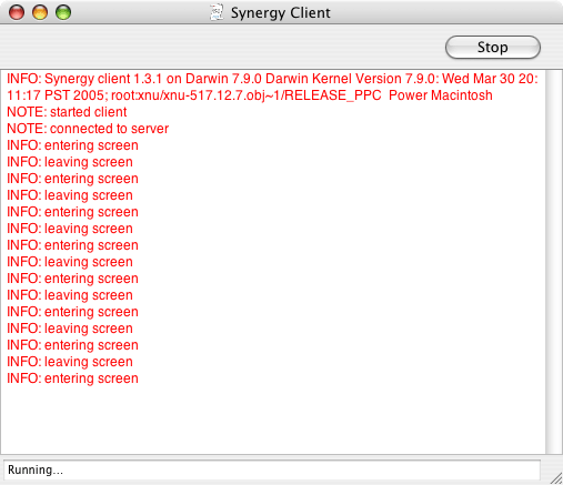 Synergy Client for OSX in Scriptlet