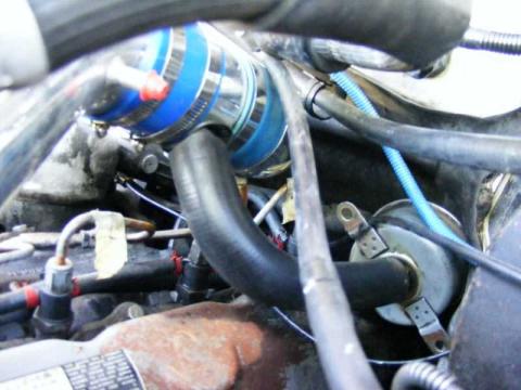 This photo shows the crankcase depression regulator (CDR).